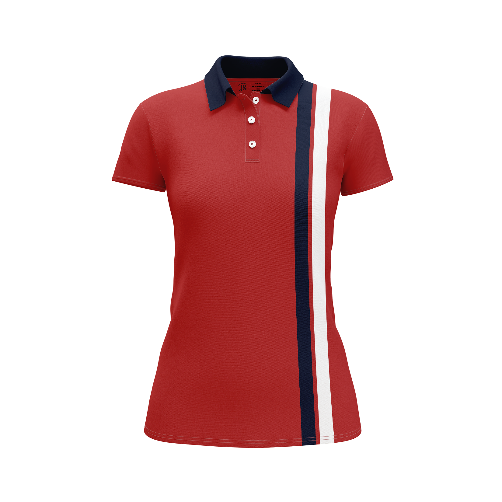 JB POLO stripe Shirt Women (Marroon)