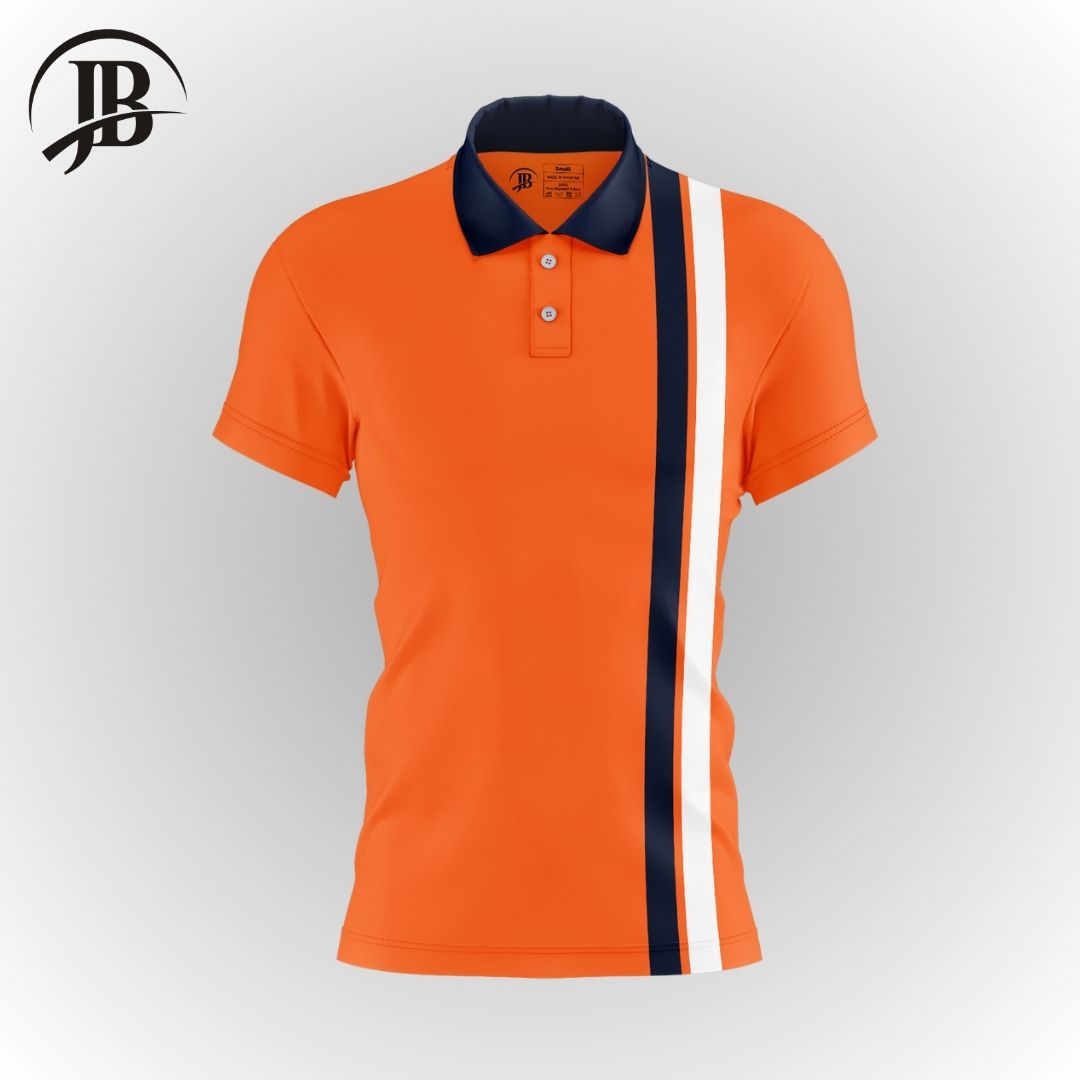 JB POLO stripe Shirt Men (Orange)
