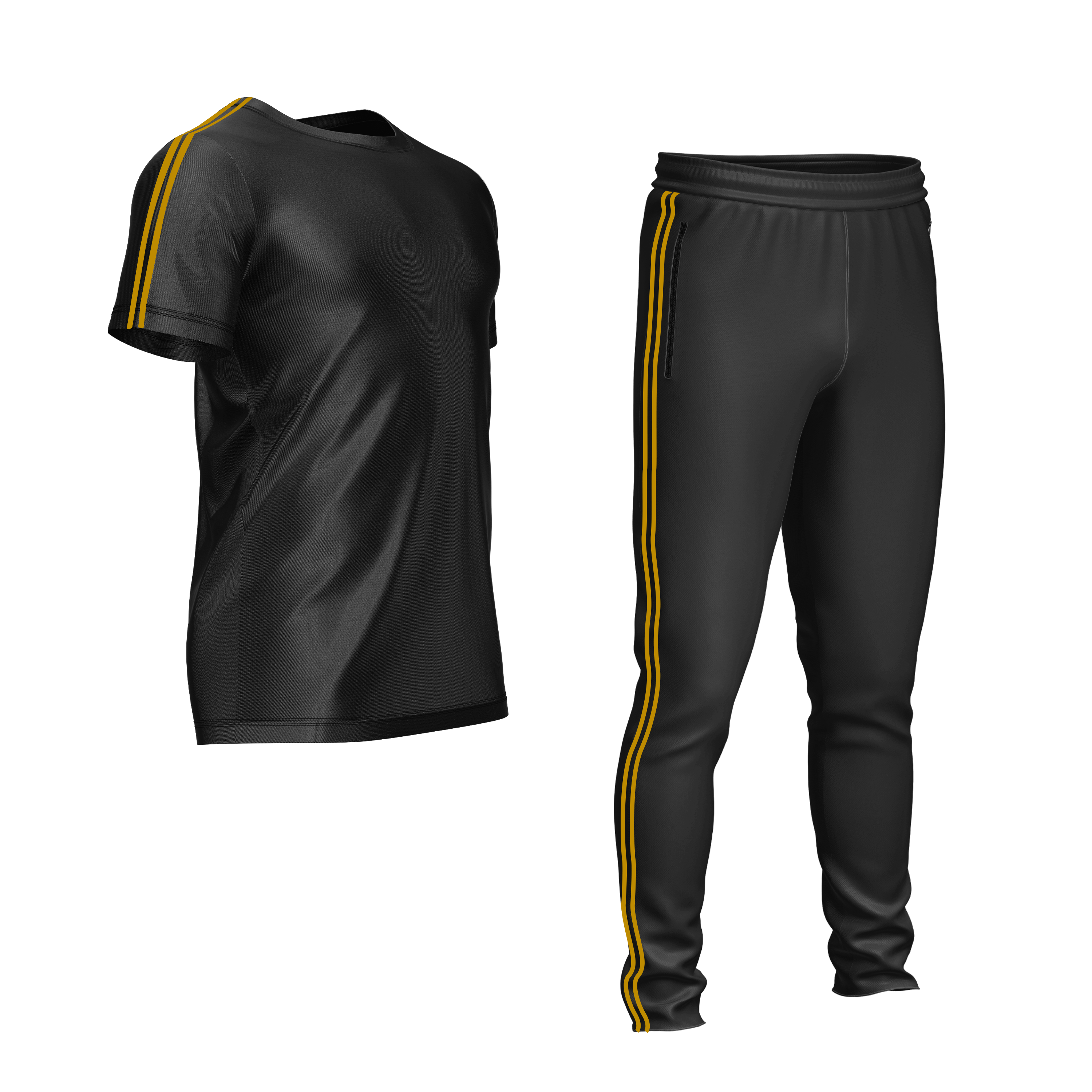 JB tracksuit Dri-Fit (Black with yellow side strips)