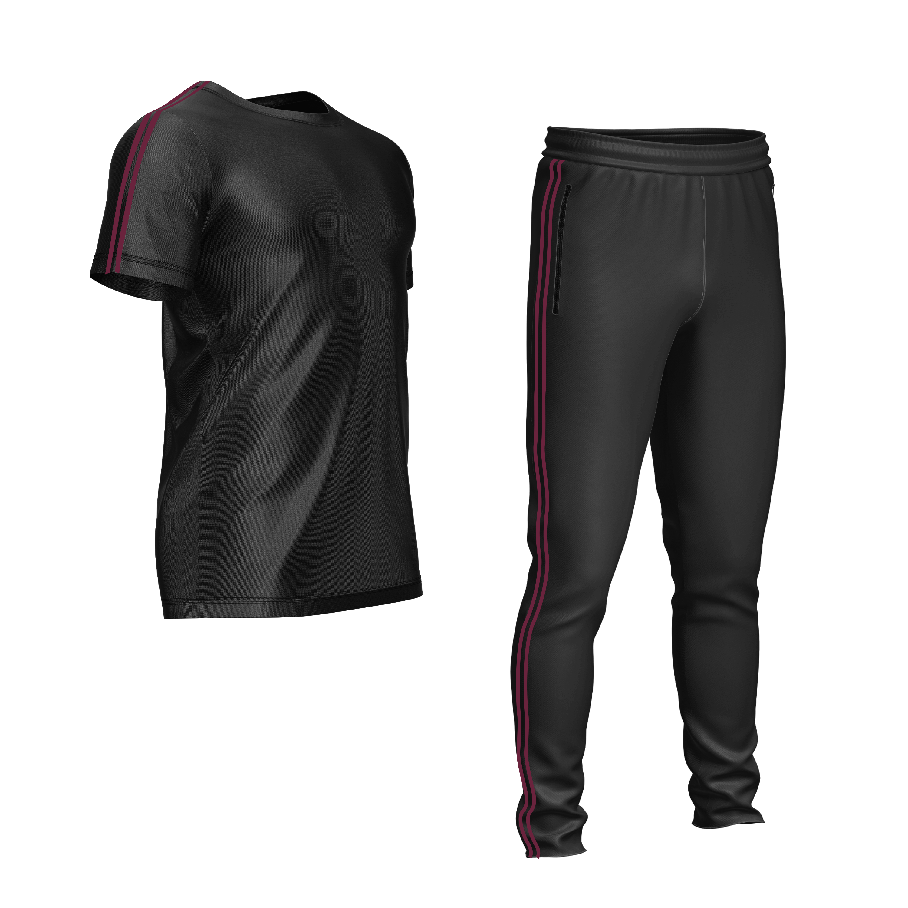 JB tracksuit Dri-Fit (Black with red strips)