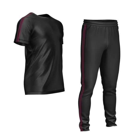 JB tracksuit Dri-Fit (Black with red strips)