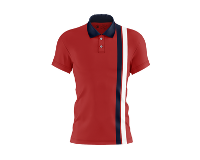 JB POLO stripe Shirt Men (Marroon)