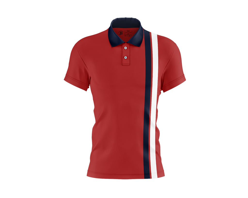 JB POLO stripe Shirt Men (Marroon)