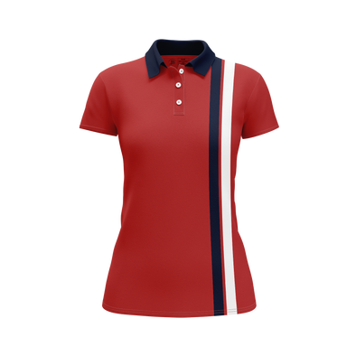 JB POLO stripe Shirt Women (Marroon)