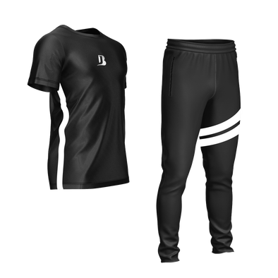 JB tracksuit Dri-Fit (Black with white strips)