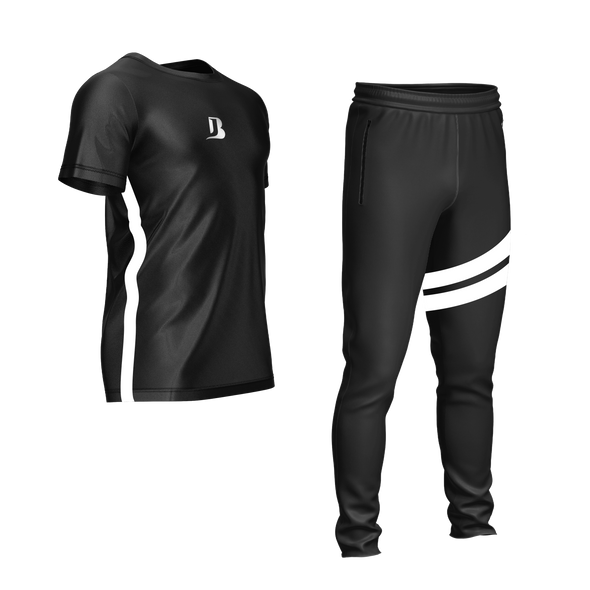 JB tracksuit Dri-Fit (Black with white strips)