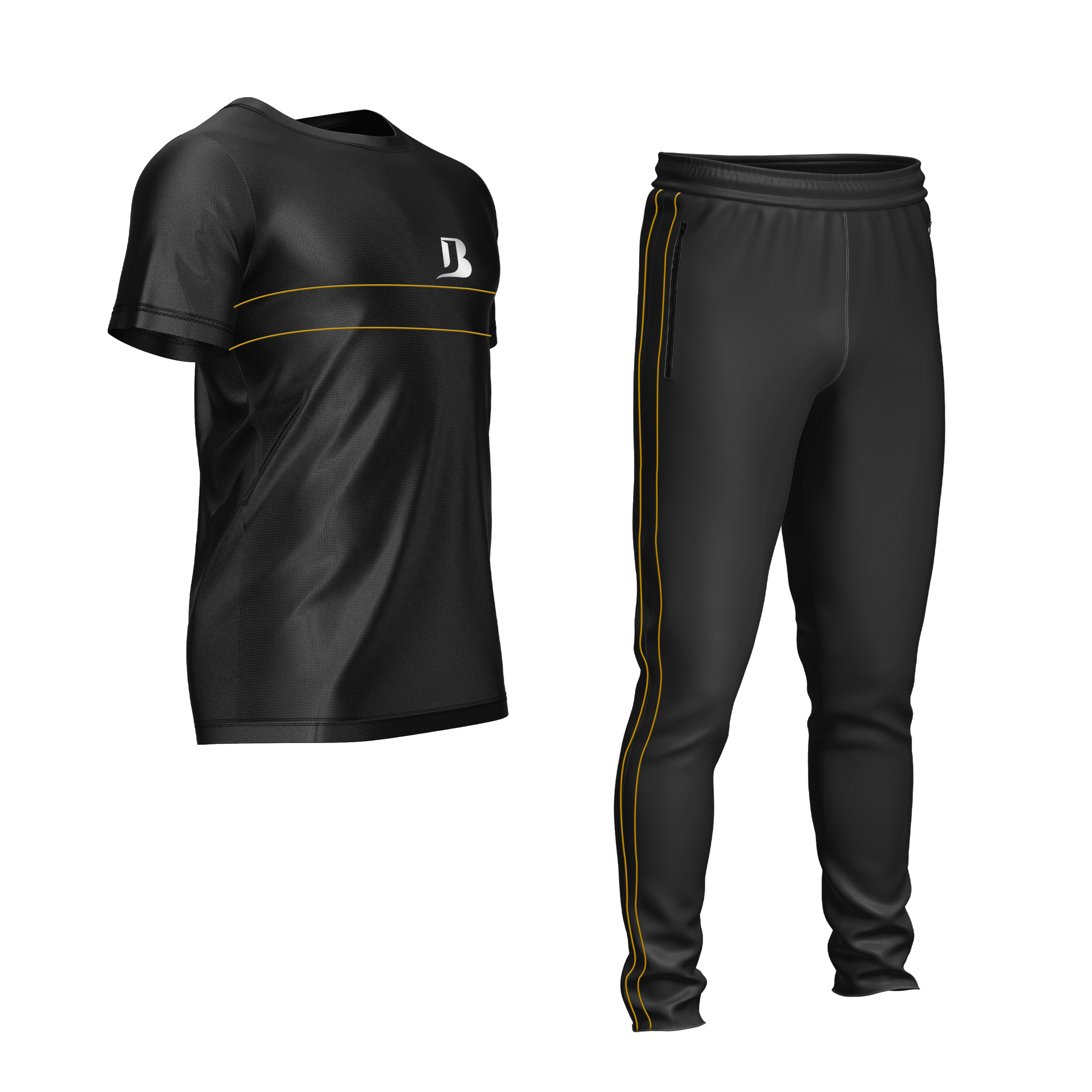 JB tracksuit Dri-Fit (Black with yellow strips)